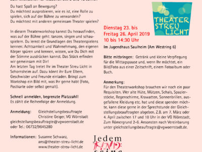 Theaterworkshop für Mädchen im Jugendhaus