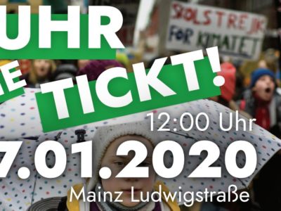 Fridays for Future 17. 1. ab 12:00 Uhr auf der Ludwigstraße in Mainz